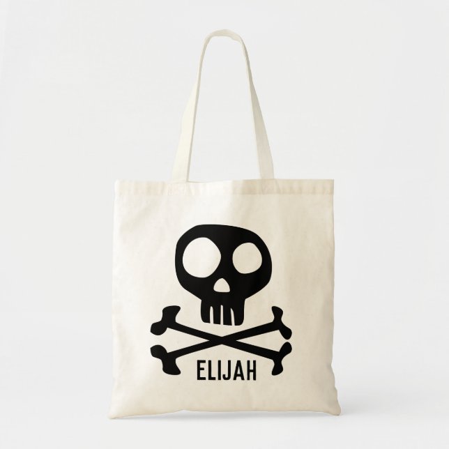 Crâne et sac fourre-tout nommé personnalisé par os (Devant)