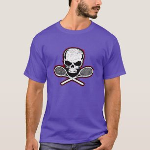 Crâne et T-shirt croisé de tennis de raquettes