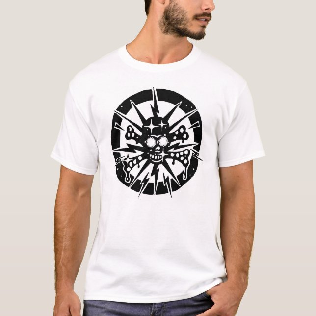 Crâne et T-shirt électriques d'os croisés (Devant)