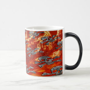 Crâne et tasse apparaissants d'os croisés activ