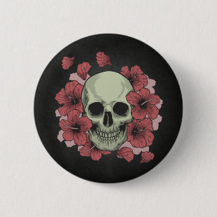 Crâne floral Dia de los Muertos Badge