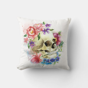 Crâne floral Dia de los Muertos   Coussin décorati