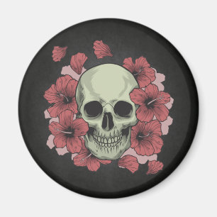 Crâne floral Dia de los Muertos Magnet