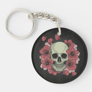 Crâne floral Dia de los Muertos   Porte-clé