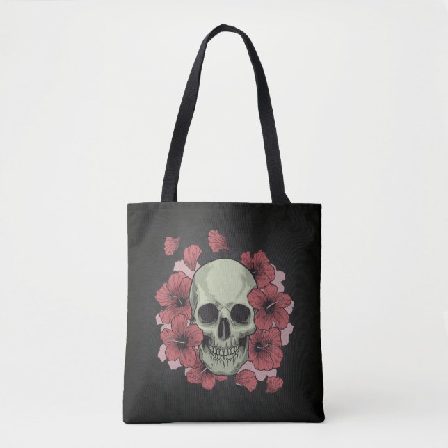 Crâne floral Dia de los Muertos | Sac fourre-tout (Devant)