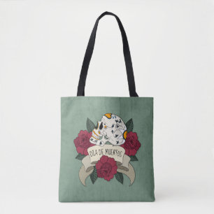 Crâne floral Dia de los Muertos Sac fourre-tout