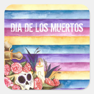 Crâne floral Dia de los Muertos   Sticker