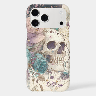 Crâne Floral Gothique & Lune Céleste Nom Personnal