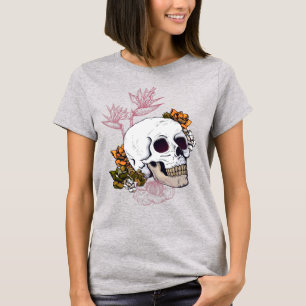 Crâne glacé aux fleurs de Strelitzia T-Shirt