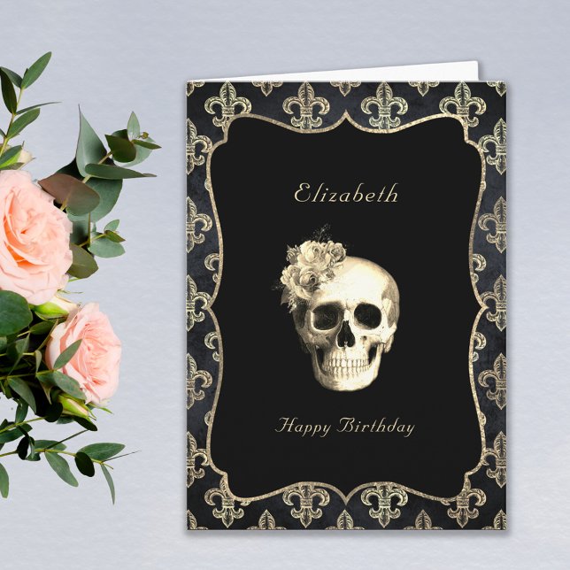 Crâne gothique Carte d'anniversaire personnalisée (Créateur téléchargé)