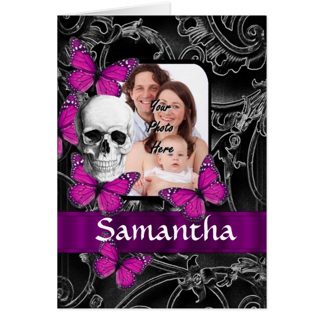 Crâne gothique et papillons (Devant)