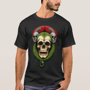 Crâne gothique et serpent T-shirt noir basique