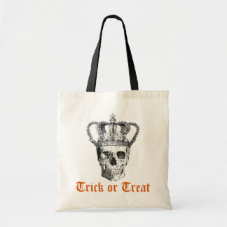 Crâne gothique vintage avec le sac de des bonbons