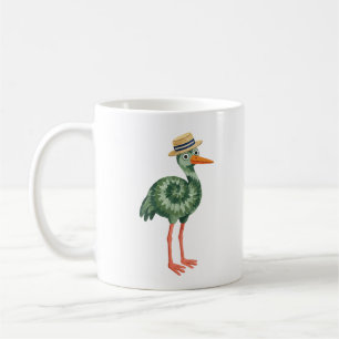 Crane Hat Tie-Dye Folk Art Mug