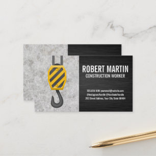 Crane Hook   Pulley Winch Construction Appointment Card
