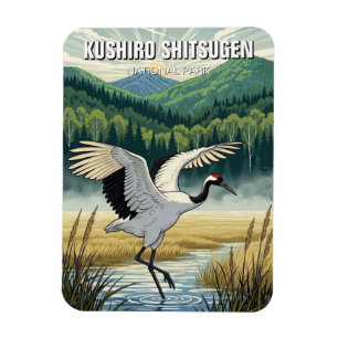 Crane in Kushiro Shitsugen National Park Travel Magnet