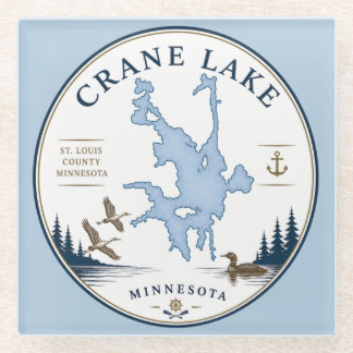 Crane Lake, Minnesota Cabin/Vacation Home Glass Coaster