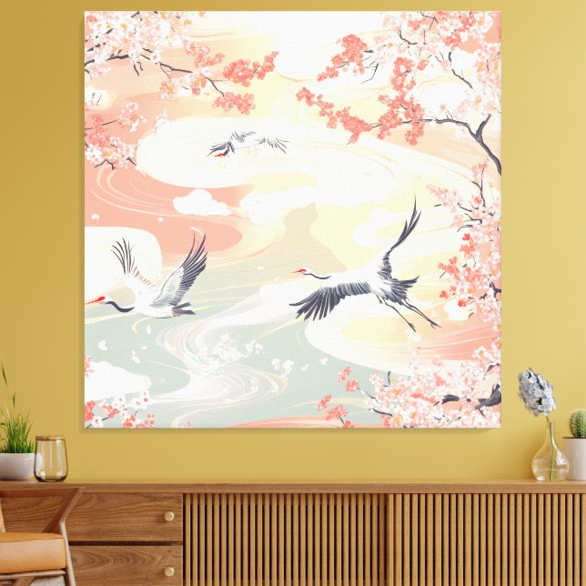 Crane Land Canvas Print (Insitu(LivingRoom))