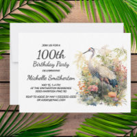 Crane Leaves Foliage Floral 100th Birthday
