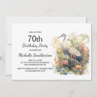 Crane Leaves Foliage Floral 70th Birthday