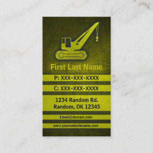 Crane lift grunge custom construction cards