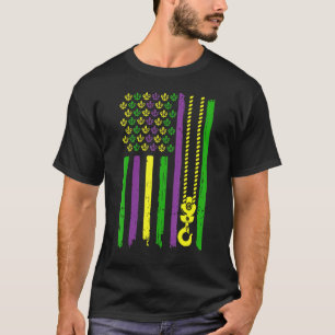 Crane Mardi Gras Operator Thin American Flag Men N T-Shirt