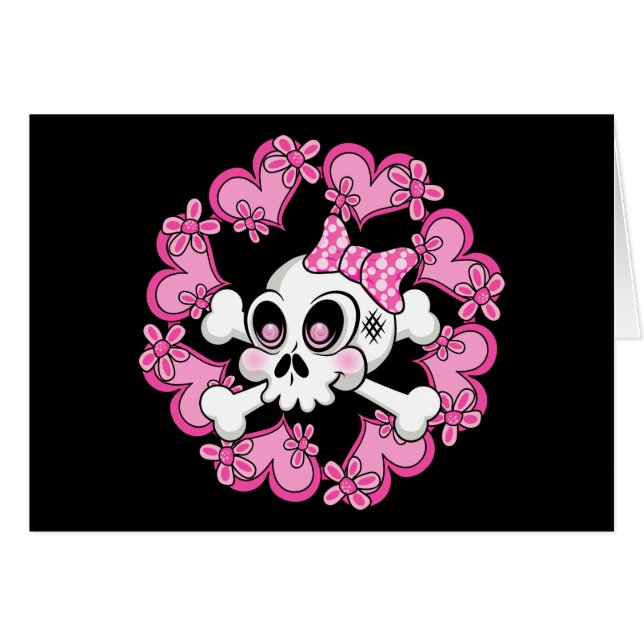 Crâne mignon et coeurs (Devant horizontal)