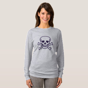 Crâne n Bones femmes gris manches longues T-shirt
