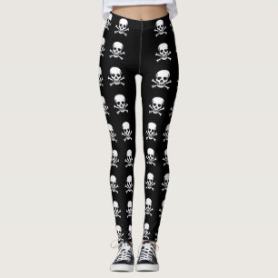 Crâne n os noir gros crâne leggings