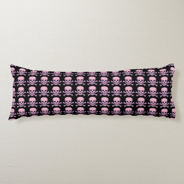 Crâne n os rose noir corps coussin (Devant)