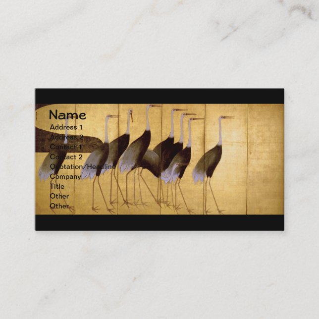 Crane, Ogata Korin Japanese Fine Art Business Card (Front)
