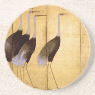 Crane, Ogata Korin Japanese Fine Art Coaster