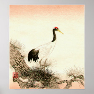 Crane on Pine Tree Ito NisaburoIto Nisaburo Poster