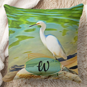 Crane On The Mismaloya River 0335 Throw Pillow