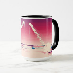 Crane Operating Engineer Art ICE FISHING ART Mug