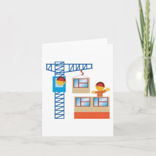 Crane Operator And Construction Worker Card