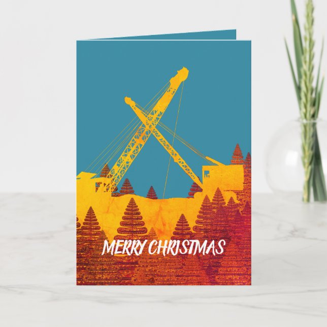 CRANE OPERATOR CHRISTMAS OR OTHER ART CARD (Front)
