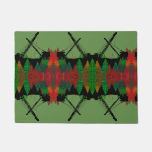 CRANE OPERATOR FALL COLORS VINTAGE CRAWLER CRANE DOORMAT
