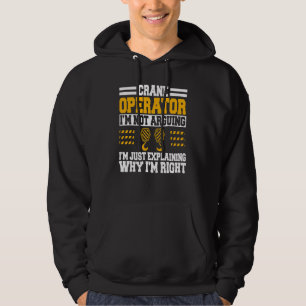 Crane Operator Heavy Equipment Construction Tower  Hoodie