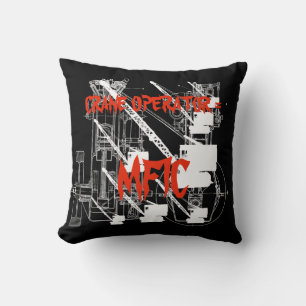 Crane operator = MFIC VINTAGE CRAWLER CRANE Throw Pillow