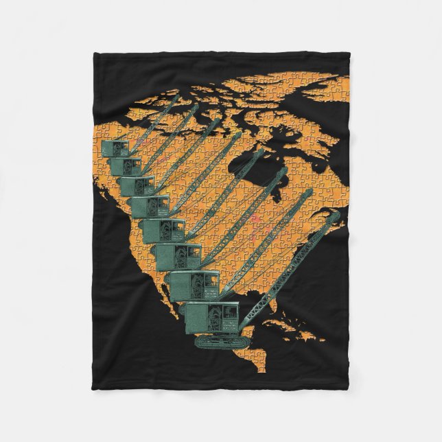 CRANE OPERATOR US MAP JIGSAW PUZZLE OPERATOR FLEECE BLANKET (Front)