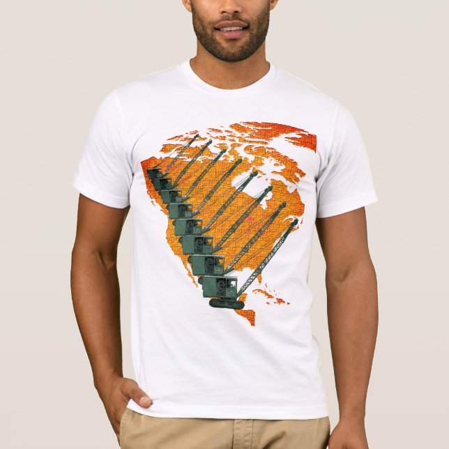 CRANE OPERATOR US MAP JIGSAW PUZZLE OPERATOR T-Shirt (Front)