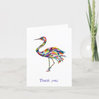 Crane Original Watercolor Whimsical