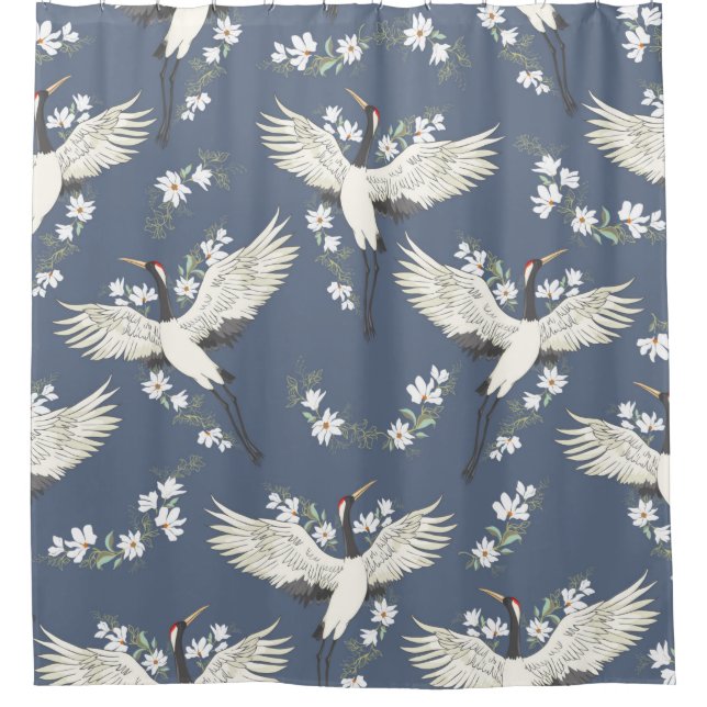 crane, pattern, vintage illustration flying bird f (Front)