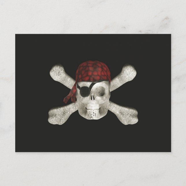 Crâne pirate - Carte postale Halloween (Devant)