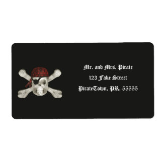 Crâne pirate - Étiquettes d'Halloween