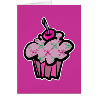 crâne rose punk arêtes cupcake