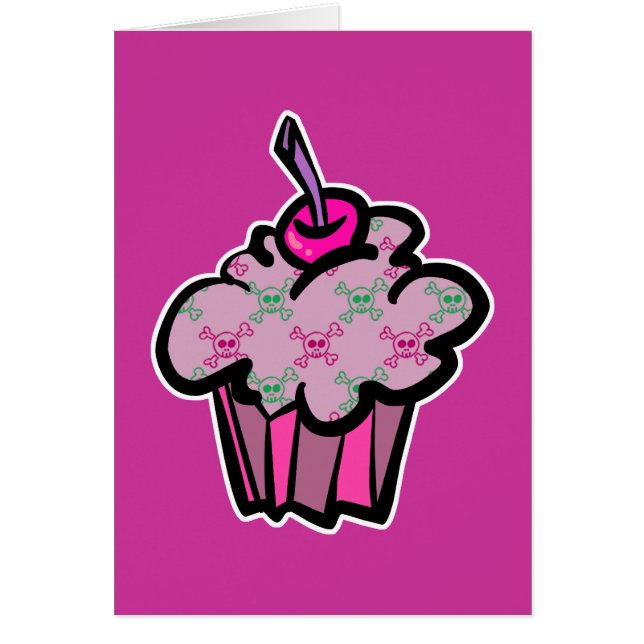 crâne rose punk arêtes cupcake (Devant)
