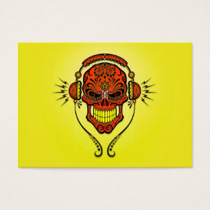 Crâne, rouge et jaune de sucre du DJ