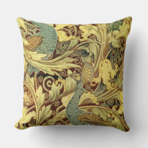 Crane’s Art Nouveau Peacock Garden Throw Pillow